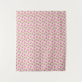Pink Fuchsia Floral Pattern – Retro Botanical Wandteppich (Vorderseite)