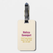 Pink Fuchsia Floral Poppies Wreath Beste Mama je Gepäckanhänger (Rückseite vertikal)