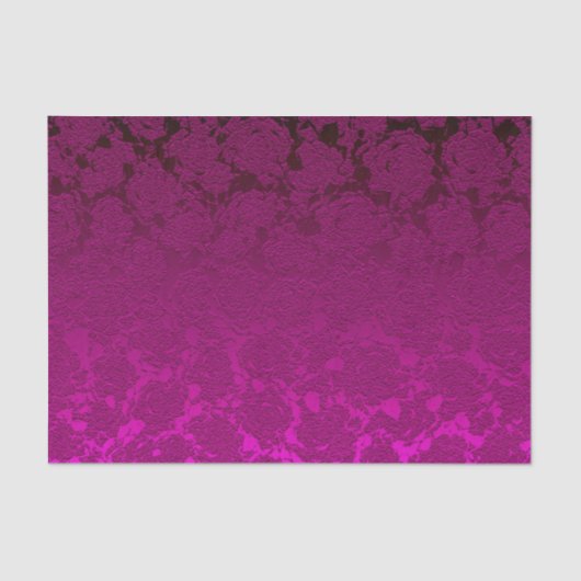 Pink Fuchsia Floral sukkulentes Muster Metallic Seidenpapier (Vorderseite)