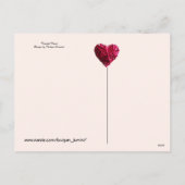 PINK FUCHSIA GEBRAUCHTES HERZ, VALENTINTAG FEIERTAGSPOSTKARTE (Rückseite)