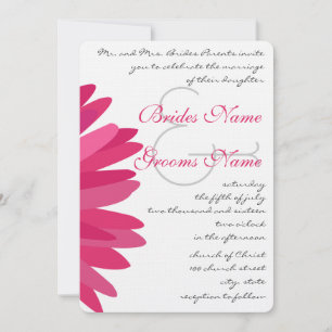 Pink Fuchsia Gerber Daisy Wedding Einladung
