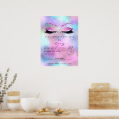 Pink Fuchsia Glitzer Makeup Eyes Lashes Preise Poster (Küche)