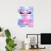Pink Fuchsia Glitzer Makeup Eyes Lashes Preise Poster (Heimbüro)