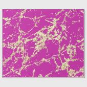 Pink Fuchsia Gold Marmor Schlaganfall Geschenk Ide Geschenkpapier (Flach)