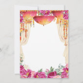 Pink Fuchsia India Bangle Choora Zeremonie Einladung (Rückseite)