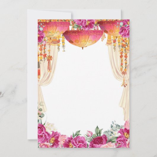 Pink Fuchsia India Bangle Choora Zeremonie Einladung (Rückseite)