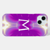 PINK FUCHSIA LILA FRAKTAL LICHTWELLEN MONOGRAM Case-Mate iPhone HÜLLE (Rückseite (Horizontal))