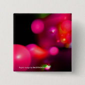 PINK FUCHSIA LILA SCHWARZE FRAKTAL-BUBBBLES BUTTON (Vorderseite)