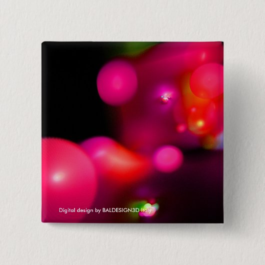 PINK FUCHSIA LILA SCHWARZE FRAKTAL-BUBBBLES BUTTON (Vorderseite)