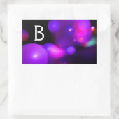 PINK FUCHSIA LILA SCHWARZES FRAKTAL BUBBLES MONOGR RECHTECKIGER AUFKLEBER (Tasche)