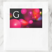 PINK FUCHSIA LILA SCHWARZES FRAKTAL BUBBLES MONOGR RECHTECKIGER AUFKLEBER (Tasche)