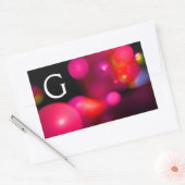 PINK FUCHSIA LILA SCHWARZES FRAKTAL BUBBLES MONOGR RECHTECKIGER AUFKLEBER (Umschlag)