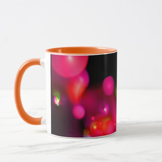 PINK FUCHSIA LILA SCHWARZES FRAKTAL BUBBLES MONOGR TASSE (Links)
