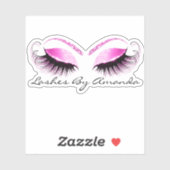 Pink Fuchsia Makeup Artist Lashes Extension Studio Aufkleber (Blatt)