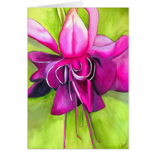 Pink Fuchsia Pop Kunst Aquarell Blume