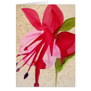 Pink Fuchsia Pop Kunst Aquarell Blume