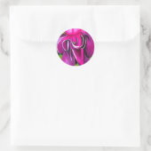 Pink Fuchsia Pop Kunst Aquarell Blume Aufkleber (Tasche)