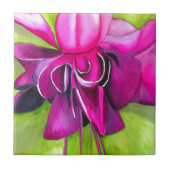 Pink Fuchsia Pop Kunst Aquarell Blume Fliese (Vorderseite)