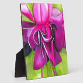 Pink Fuchsia Pop Kunst Aquarell Blume Fotoplatte (Seite)