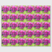 Pink Fuchsia Pop Kunst Aquarell Blume Geschenkpapier (Flach)
