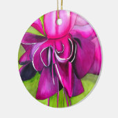 Pink Fuchsia Pop Kunst Aquarell Blume Keramik Ornament (Links)
