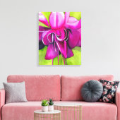 Pink Fuchsia Pop Kunst, Aquarell Blume Leinwanddruck (Insitu (Wohnzimmer))