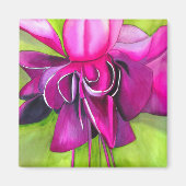 Pink Fuchsia Pop Kunst Aquarell Blume Magnet (Vorne)