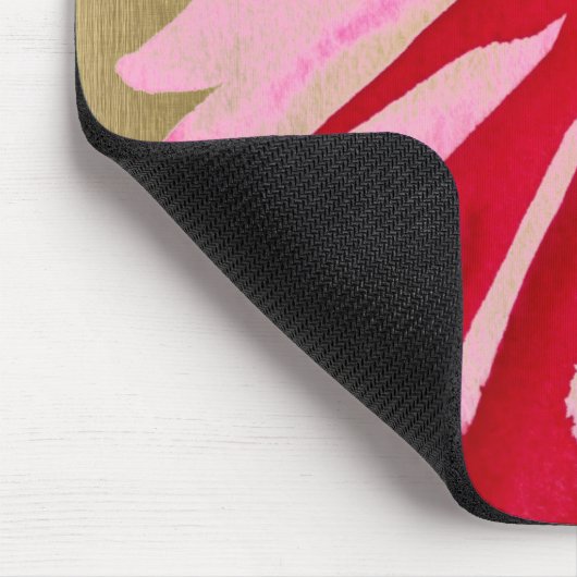 Pink Fuchsia Pop Kunst Aquarell Blume Mousepad (Ecke)