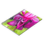 Pink Fuchsia Pop Kunst Aquarell Blume Notizblock (Linke Seite)