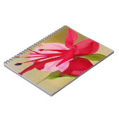 Pink Fuchsia Pop Kunst Aquarell Blume Notizblock (Linke Seite)