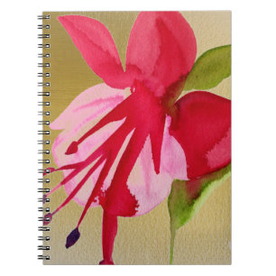 Pink Fuchsia Pop Kunst Aquarell Blume Notizblock