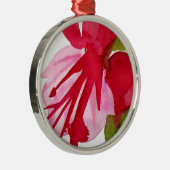 Pink Fuchsia Pop Kunst Aquarell Blume Ornament Aus Metall (Rechts)