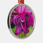 Pink Fuchsia Pop Kunst Aquarell Blume Ornament Aus Metall (Rechts)