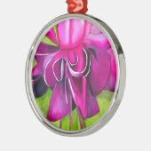 Pink Fuchsia Pop Kunst Aquarell Blume Ornament Aus Metall (Links)