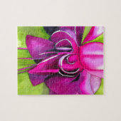 Pink Fuchsia Pop Kunst Aquarell Blume Puzzle (Horizontal)