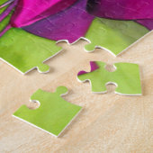 Pink Fuchsia Pop Kunst Aquarell Blume Puzzle (Seite)