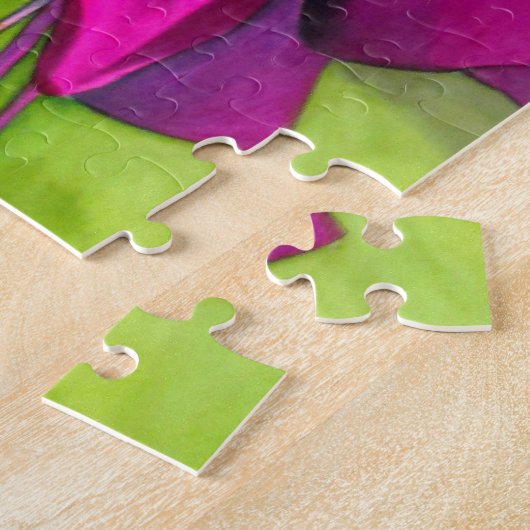 Pink Fuchsia Pop Kunst Aquarell Blume Puzzle (Seite)