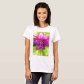 Pink Fuchsia Pop Kunst Aquarell Blume T-Shirt (Vorne ganz)