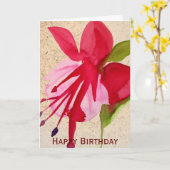 Pink Fuchsia Pop Kunst Aquarell Blumen Geburtstag Karte (Gelbe Blume)
