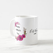 Pink Fuchsia Poppies Beste Mama - Muttertag Kaffeetasse (Vorderseite Links)