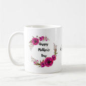 Pink Fuchsia Poppies Beste Mama - Muttertag Kaffeetasse (Links)
