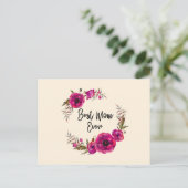 Pink Fuchsia Poppy Wreath Beste Mama je Postkarte (Stehend Vorderseite)
