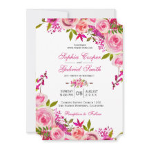 Pink Fuchsia Rose Botanische Blumenhochzeit