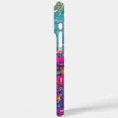 PINK FUCHSIA TURQUOISE BLUE ABSTRAKT DEKO MONOGRAM Case-Mate iPhone HÜLLE (Rückseite / Links)