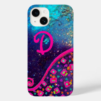 PINK FUCHSIA TURQUOISE BLUE ABSTRAKT DEKO MONOGRAM Case-Mate iPhone HÜLLE