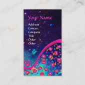 PINK FUCHSIA TURQUOISE BLUE ABSTRAKT DEKO MONOGRAM VISITENKARTE (Vorderseite)