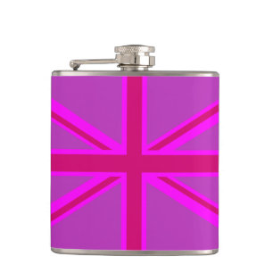 Pink Fuchsia Union Jack Flag Design Flachmann