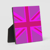 Pink Fuchsia Union Jack Flag Design Fotoplatte (Vorderseite)