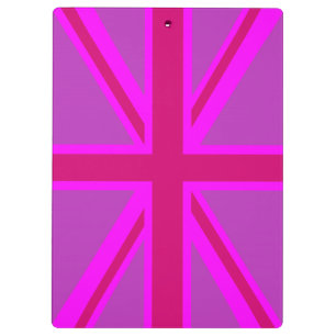 Pink Fuchsia Union Jack Flag Design Klemmbrett