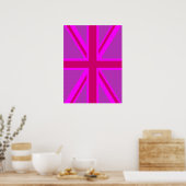 Pink Fuchsia Union Jack Flag Design Poster (Küche)